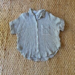 Madewell Blue and White Checkered Button Down Shirt